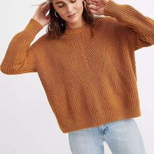 Madewell Women's Crew Neck Sweater in Mustard